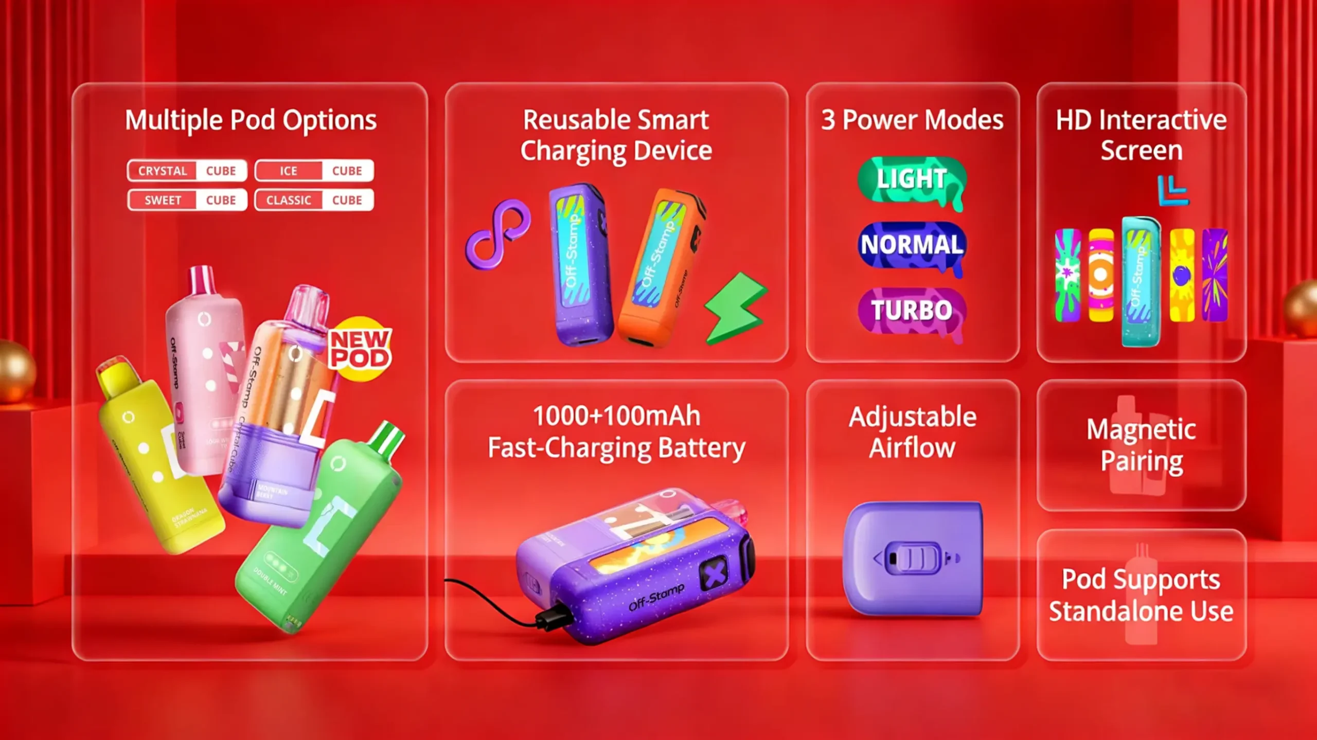 Off-stamp vape six major products